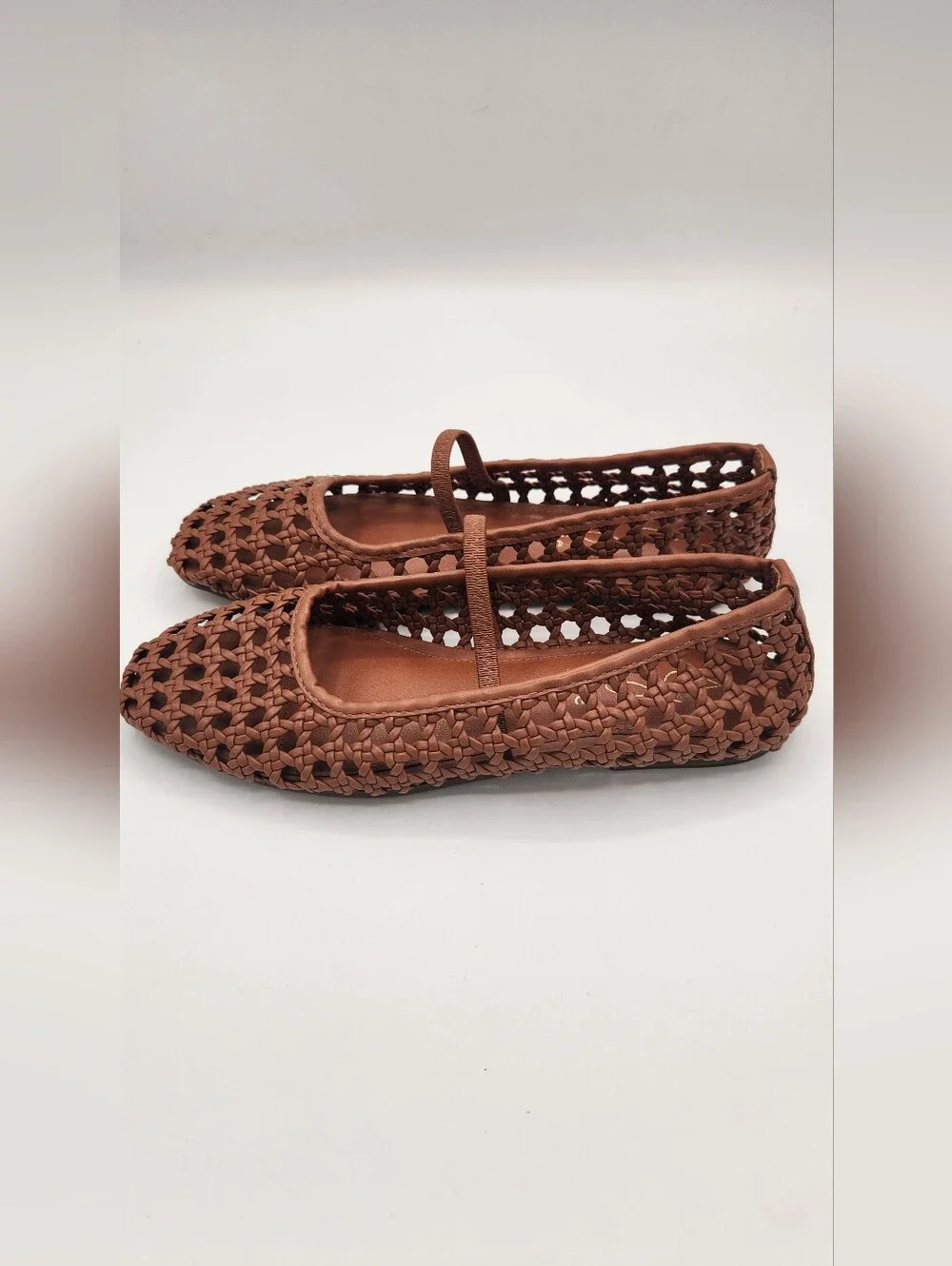 Joie Mary Jane Weavy Brown Flats Size 7.5 - Picture 5 of 8